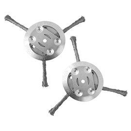 2 Pieces Weed Brush for Grass Trimmer, Steel Wire Strimmer, Weed Brush for Brush Cutter, 5mm Bore, Lawn Mower Replacement Parts for Lawnmower Power Tool-3 Head
