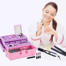 Rimax Caja Para Transportar  Maquillaje Color Rosado/lila