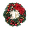 Christmas Wreath Snow Pine Cone Xmas Ball Wreath for Indoor