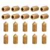sourcing map 20Pcs Set Screws M4x8mm Brass Cone Point Hex
