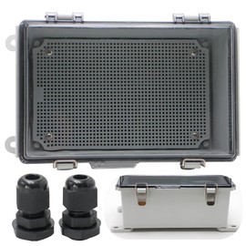 MAKERELE Waterproof Junction Box with Clear Cover,IP67 Waterproof Dustproof Universal Project Boxes for Electronics 11.4×7.5×5.5 inch（290×190×140mm）