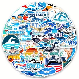 PMLAND 100 Pcs Waterproof Stickers Swim