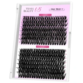 VEYESBEAUTY Lash Clusters Individual Lash Extensions One More+ DIY False Eyelash Tray Volume Cluster Lashes for Self Application (50D+60D, 8-16mm).