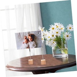 Operitacx 10 Stück Visitenkartenhalter Aus Holz Memohalter Notizclip Einziehbares Schlüsselband Sitzkartenhalter Kleiner Kartenständer Rackplatte Etikettenkartenclip Transparenter