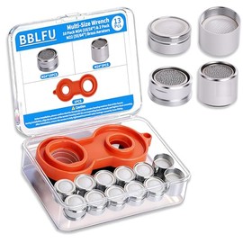 Kitchen Faucet Aerator Replacement, Anti-Splash with Multi-Size Wrench, 10 Pack M24 (15/16") & 2 Pack M22 (55/64") Brass Aerators, Sink Aerator Kit for Kitchen & Bathroom