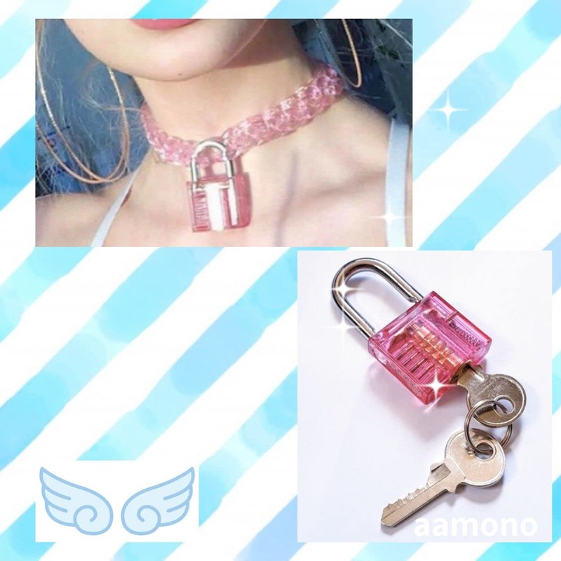 aamono Light Blue Subcal Padlock Necklace Subculture Mines Mine Accessories,
