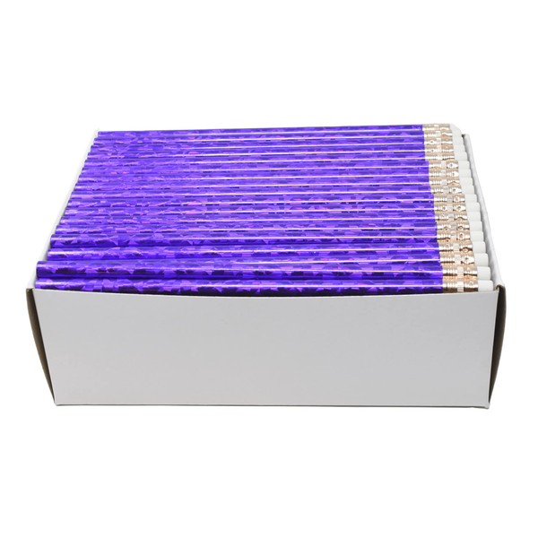 Pencil Guy Blank Glitz Round Pencils Purple 144 to a