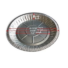 Durable Packaging 10" Disposable Foil Pie Pan 1 3/16" Deep (Pack of 50) - Aluminum Plate (Pack of 50)