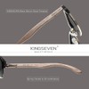 KINGSEVEN N5516 Wooden Semi-Rimless Polarised Sunglasses for Men and Women