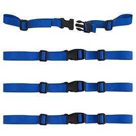 XTACER Backpack Chest Strap Adjustable Backpack Sternum Strap Chest Belt with Buckle (Pack of 4) (Blue)