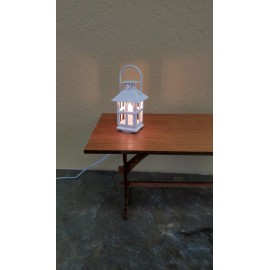 Handley Dollhouse White Lantern Light Candle 12 Volt with Plug 1:12 Scale Lighting