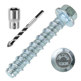 FMhotu 1/2 x 3" 25pcs Concrete Screws, Nickel Plated Concrete Screw Drill Bit Set for Anchoring Masonry, Brick or Concrete Block (25pcs)