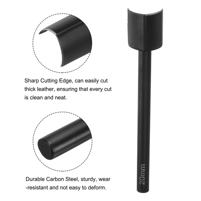 sourcing map V-Shaped Leather Punch, 20mm, Leather Cutter, Belt End