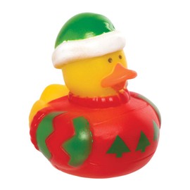 Baker Ross AX372 Christmas Style Rubber Ducks - Pack of 6 - Toys for Kids, Ideal Santa Claus or Party Bag Fillers for Kids