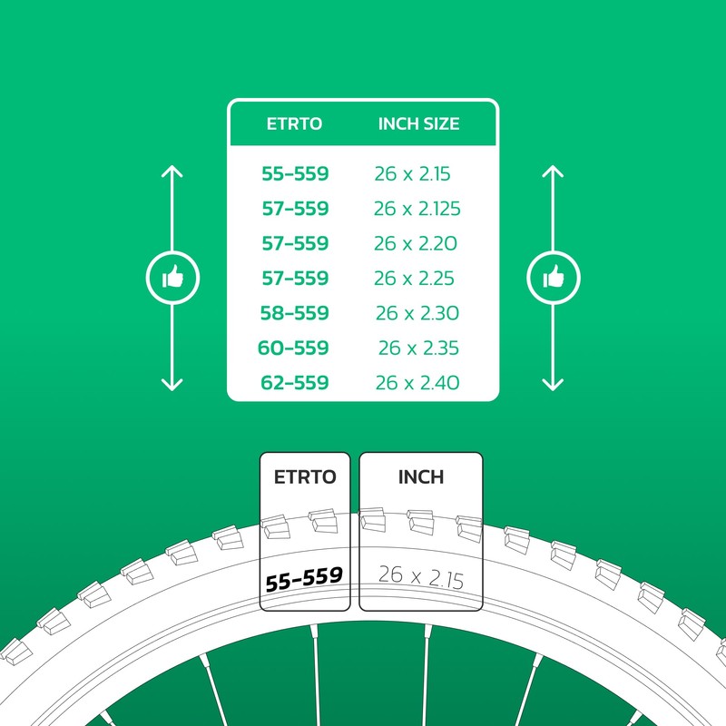Bicycle Inner Tube 26 x 2.15 > 2.40 (ETRTO 55/62-559)