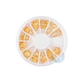 Winstonia 3D Nail Art Golden Metallic Metal Glitter Slices Decoration Sparkle Manicure Pedicure