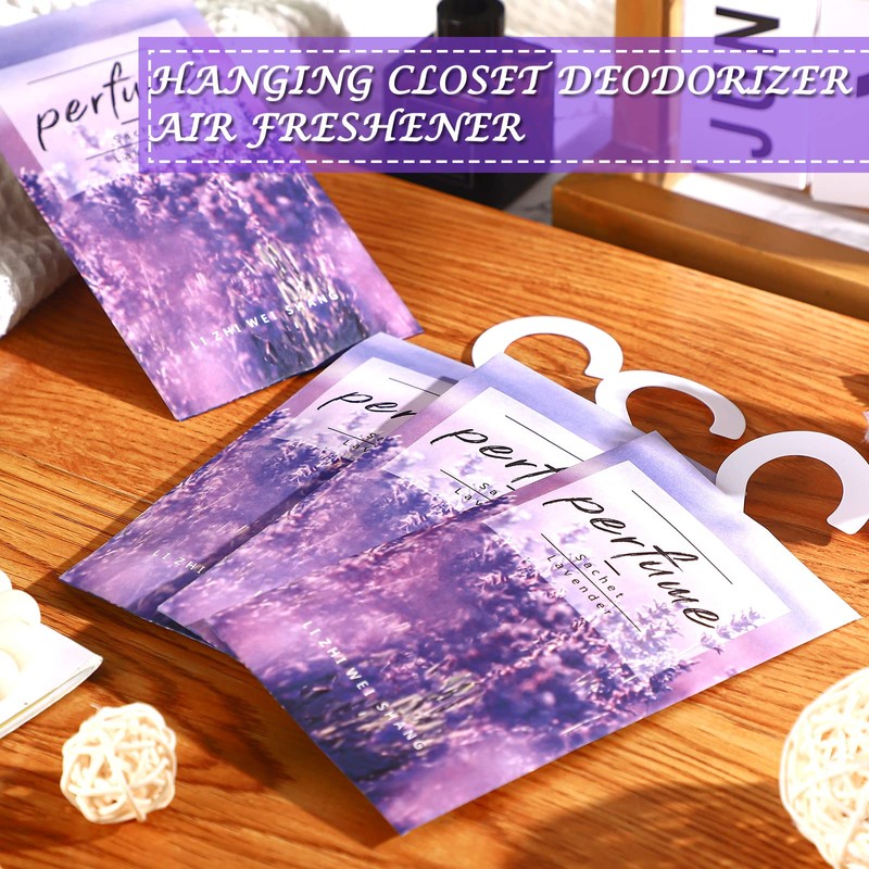 Loopeer 24 Pcs Lavender Large Hanging Closet Deodorizer Air Freshener