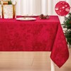 Mebakuk Christmas Jacquard Tablecloth Waterproof Elegant Damask Floral Pattern Table