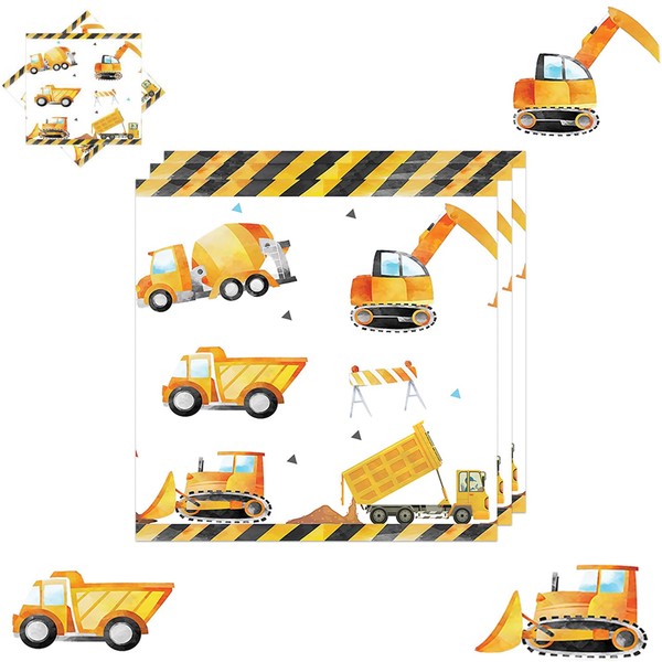 80 Pieces Exquisite Napkins Digger Square Digger Napkins, Children's Birthday