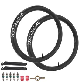 20 x 2.125/2.40 Bicycle Inner Tube AV32 mm Schrader Valve Compatible with 20 x 2.10 20 x 2.125 20 x 2.20 20 x 2.30 20 x 2.40 Bicycle Tyres, 20 Inch Bicycle Inner Tube with Tyre Levers, Pack of 2