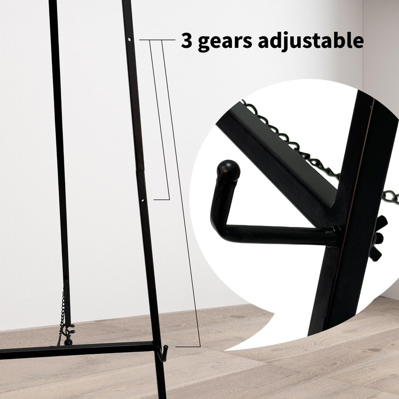 Metal Easel Stand with Chain Support for Mirror,Iron Floor Easels