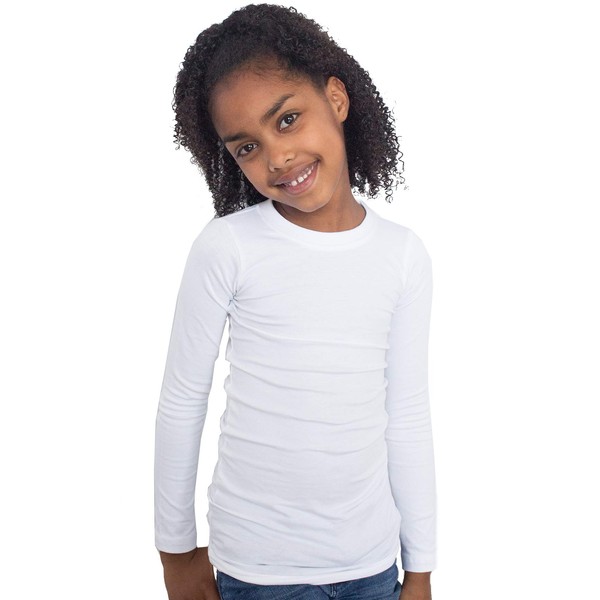 Fun and Function Sens-ational Hip Hugging White T-Shirt Long Sleeves for Kids XS (Ages 4-5) - for Children with ADHD, Sensory Integration Disorder & Autism, Provides All-Day Deep Pressure