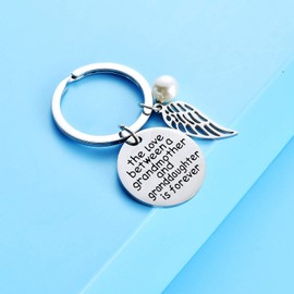 malyunin Grandmother Keychain Grandmom Gifts from Granddaughter The Love Between Grandmother And Granddaughter is Forever Keychain Grandmother Gifts for Valentines Christmas Birthday