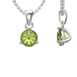 Aeon Birthstone Necklace - August Green Peridot | 925 Sterling Silver & Cubic Zirconia | Polishing Cloth Included | Jewellery Gifts