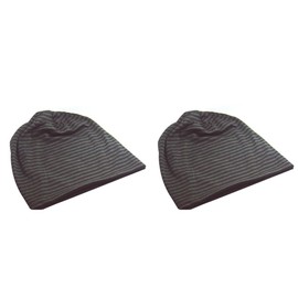 Holibanna 2pcs Unisex Cotton Beanie Cap Lightweight Stretchy Headwear for Summer Activities for Jogging Skiing Cycling Black