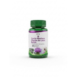 Suplemento Alimenticio de Cardo Mariano, Diente de León y Boldo, 60 Cápsulas de 700 mg                                                                