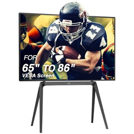 AVLT Studio Steel Quad TV Floor Stand for 65" to 86" VESA Screens - Supports Up to 132 LBS (60 KG) - Includes Anti-tip Restraint Kit (Black)