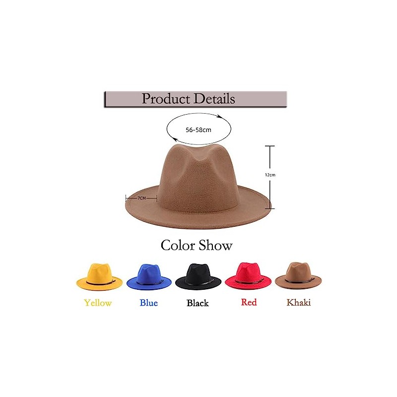 Upstore Women Classic Wool Fedora Hat with Belt Buckle Felt