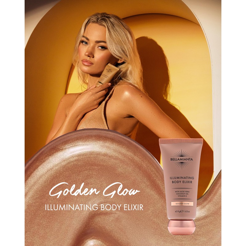 Bellamianta Body Illuminating Elixir, Liquid Bronzer, Golden Glow, 45.9g
