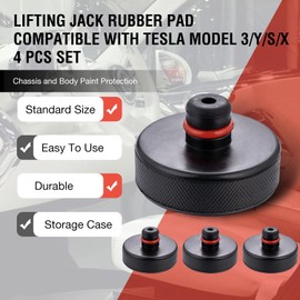 KATSU 4 Pack Lifting Jack Pad Compatible with Teslä Model 3/Y/S/X Rubber Lifting Pucks Chassis Jack Point Pad Adapter in Storage Carry Bag