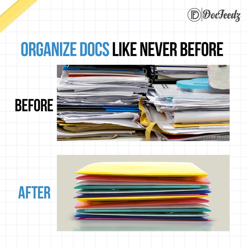 DocFeedz Plastic Wallets A4 - Pack of 25 Waterproof Plastic