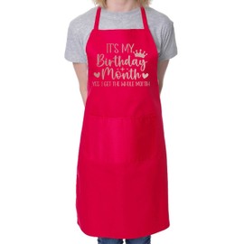 Print4U It's My Birthday Month Funny Cooking Baking Ladies Apron Red