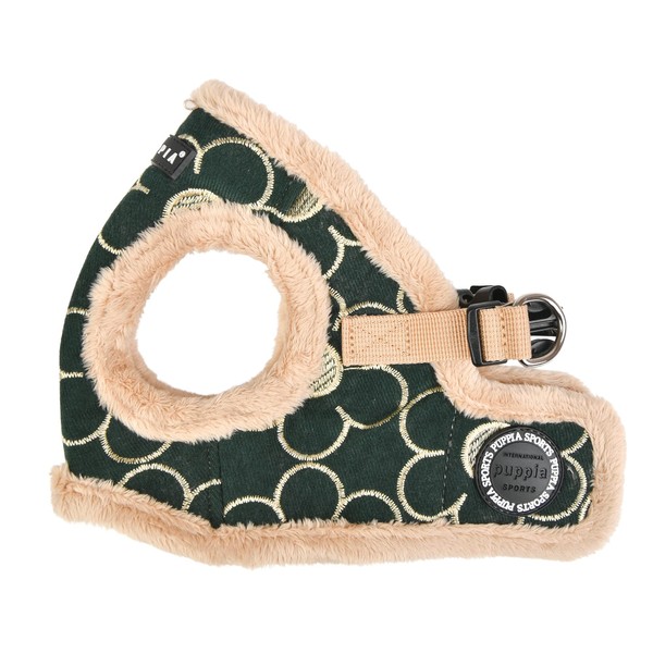 Puppia Dog Harness for small and medium dogs - FLORENT HARNESS B - adjustable und comfortable, Khaki
