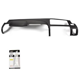 G-PLUS Dash Board Cover w/Adhesive, Compatible with Chevy Silverado LS LT WT/GMC Sierra SL SLE 2007-2013 Dual Glovebox Style Dashboard Black