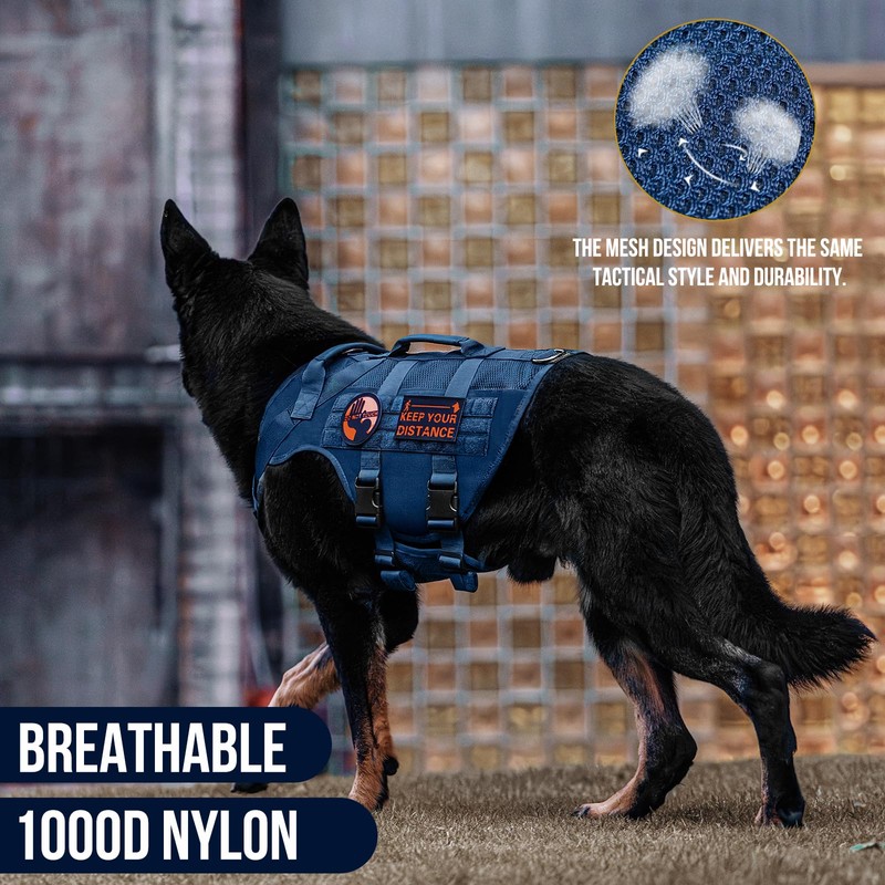 OneTigris AIRE Mesh Tactical Dog Harness No Pull Tactical Dog