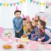 210PCS Pink Party Supplies Set, Disposable Dinnerware Set Serves 30,