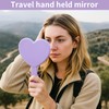 TBWHL Heart-Shaped Travel Handheld Mirror, Cosmetic Hand Mirror with Handle,