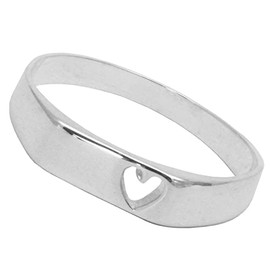 BJC® Sterling Silver 925 Heart Children's Child's Signet Ring Size A - V British Made Jewellery (UK Size K)