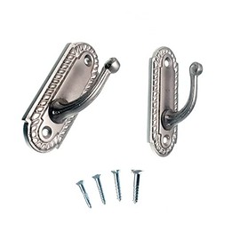 Merriway® BH01622 (2 Pcs) Georgian Curtain Drapery Hold Back Tie Back Hooks, 70mm (2.3/4 inch) Chrome Plated - Pack of 2 Pieces