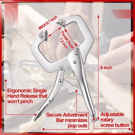 Yexiya Locking C Clamp, Welding Clamp with Regular Tip and Swivel Pad (6 Pcs,18 Inch)