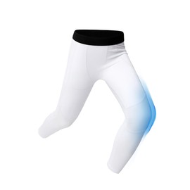 PATPAT Boys Compression Pants, Quick Dry Leggings Tights for Sports Training, Athletic Base Layer Bottoms, Full-Length, White, US8/S