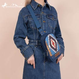 Montana West Aztec Crossbody Sling Bag for Women Western Fanny Pack Purse MBB-MW1316-2100JN