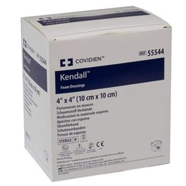 Covidien 55544 Kendall Wound Dressing, Hydrophilic Foam, 4" x 4" Size (Pack of 10)