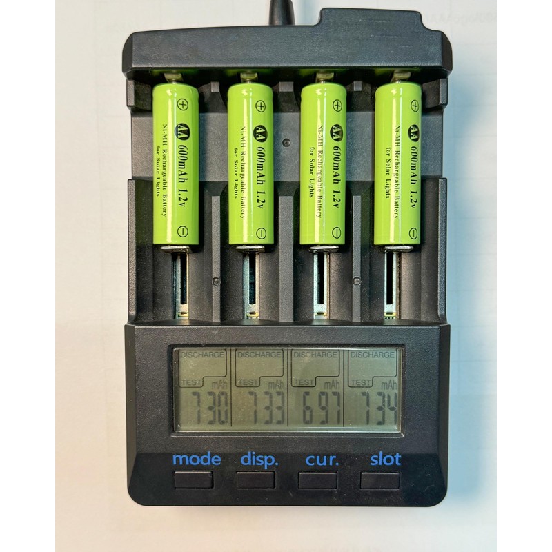 Howardly Ni-MH AA 600mAh 1.2v Rechargeable Battery for Solar Lights,