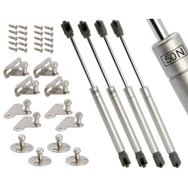 ID Dinkel Gas Spring 4 Pieces Mechanical Gas Lift 50N Gas Pressure Damper Flap Fitting Compression Spring Hinge Door Damper Shock Absorber Spring Damper Flap Holder Cabinet Door Damper