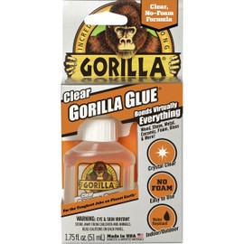 Gorilla Clear Glue, 1.75 Ounce Bottle (Pack of 1) - Crystal Clear, All Purpose, and Water Resistant